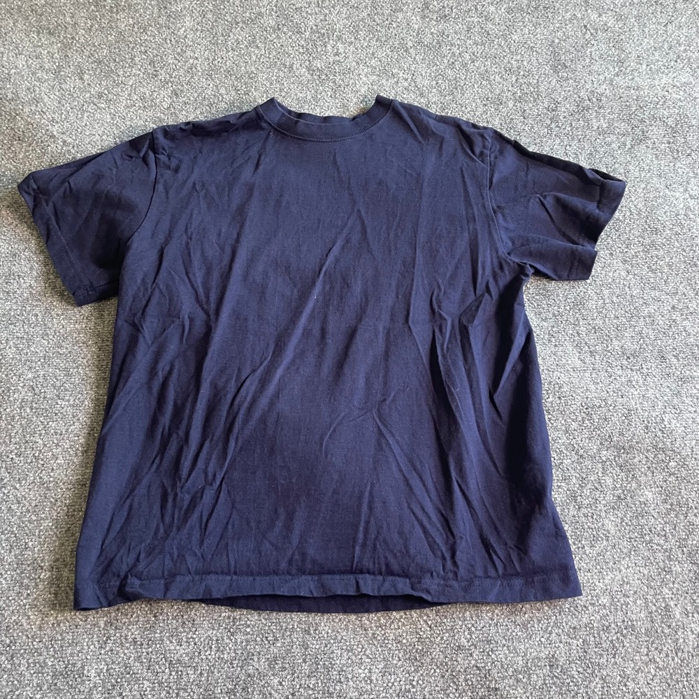 Cheetah Mens Navy Blue 100% Cotton Short Sleeve Crew Neck T-Shirt‎ Size Large